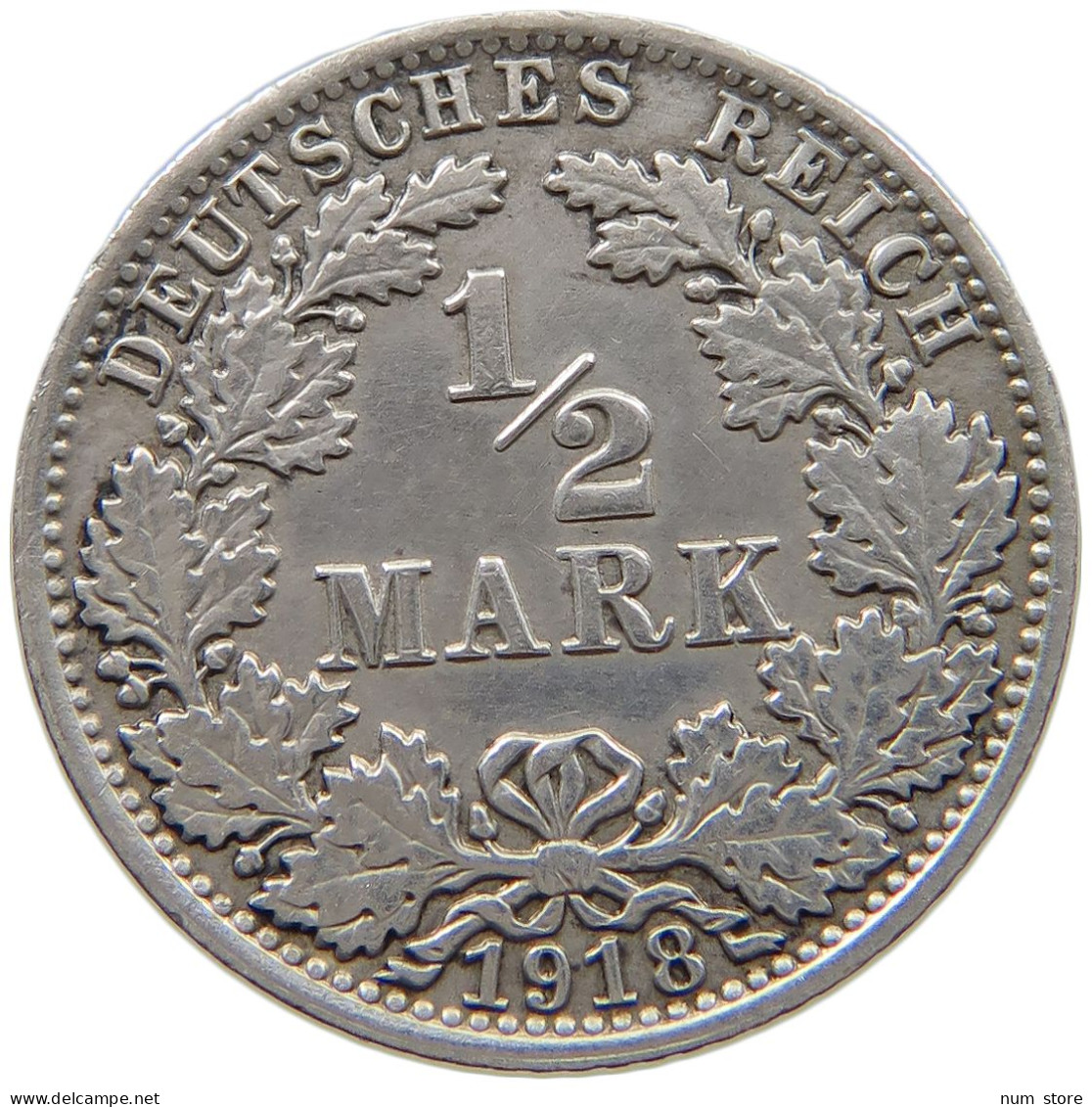 KAISERREICH 1/2 MARK 1918 A  #a081 0845 - 1/2 Mark