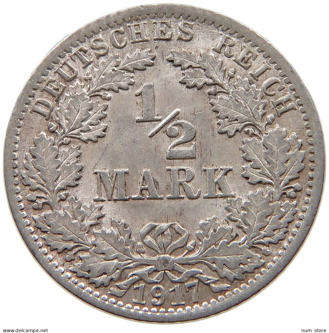 KAISERREICH 1/2 MARK 1917 A  #a033 0563 - 1/2 Mark