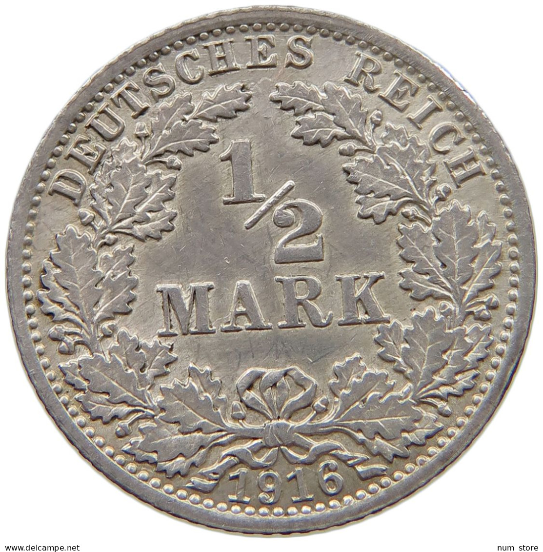 KAISERREICH 1/2 MARK 1916 A  #a081 0851 - 1/2 Mark