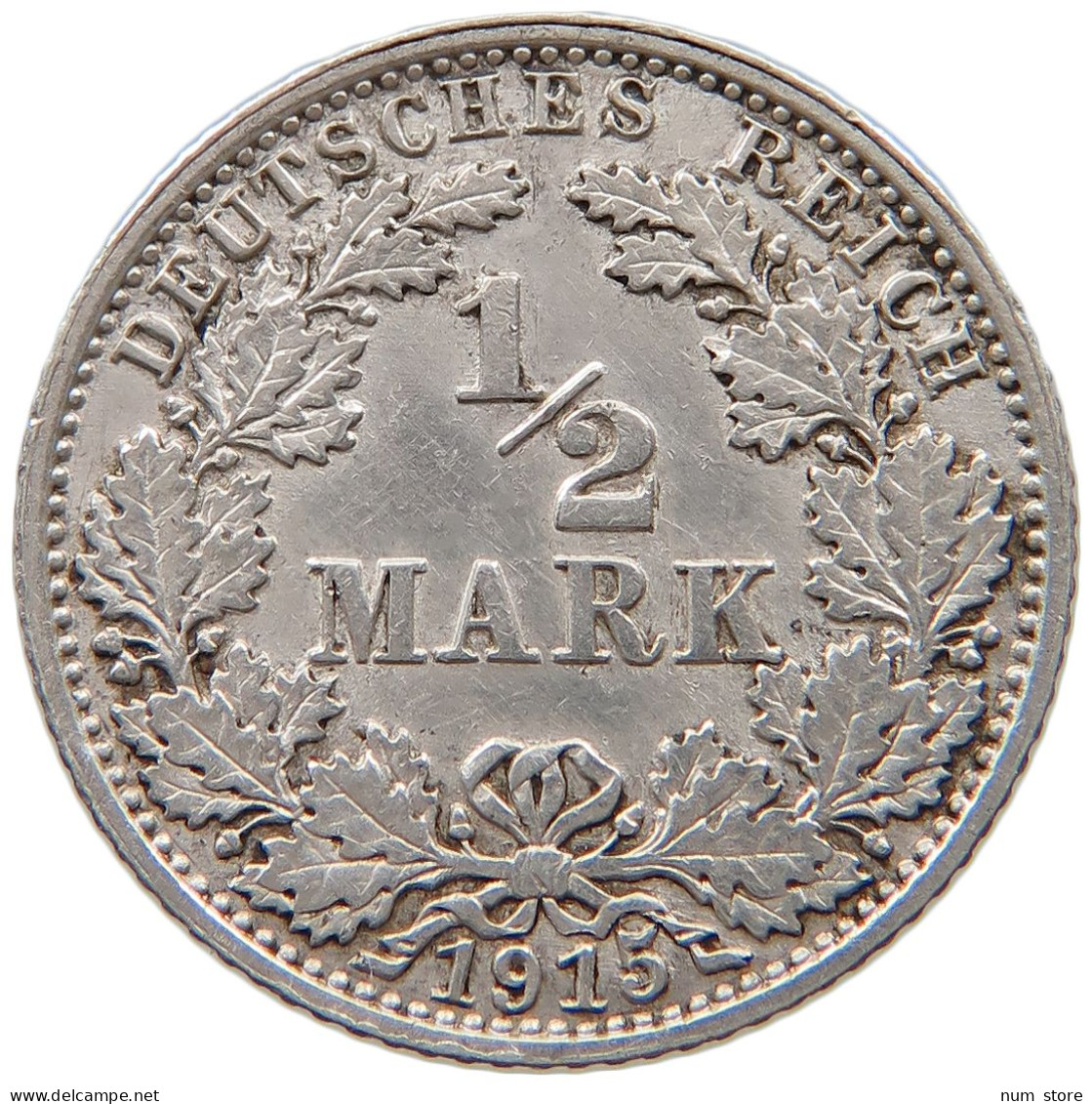 KAISERREICH 1/2 MARK 1915 G  #a052 0355 - 1/2 Mark