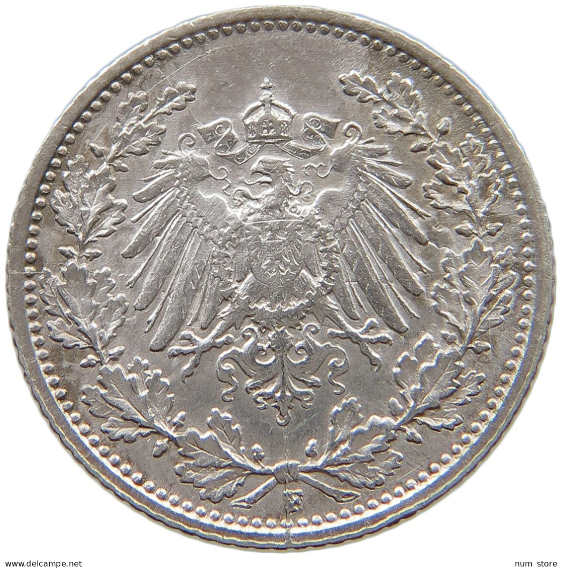 KAISERREICH 1/2 MARK 1915 F  #a081 0827 - 1/2 Mark