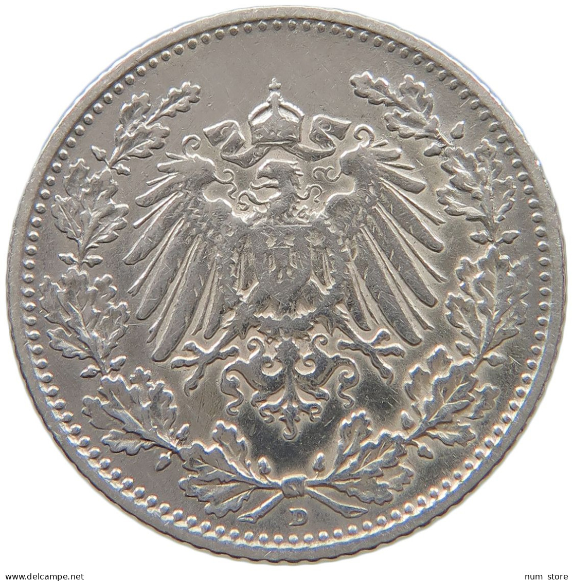 KAISERREICH 1/2 MARK 1906 D DIE ERROR #a073 0395 - 1/2 Mark