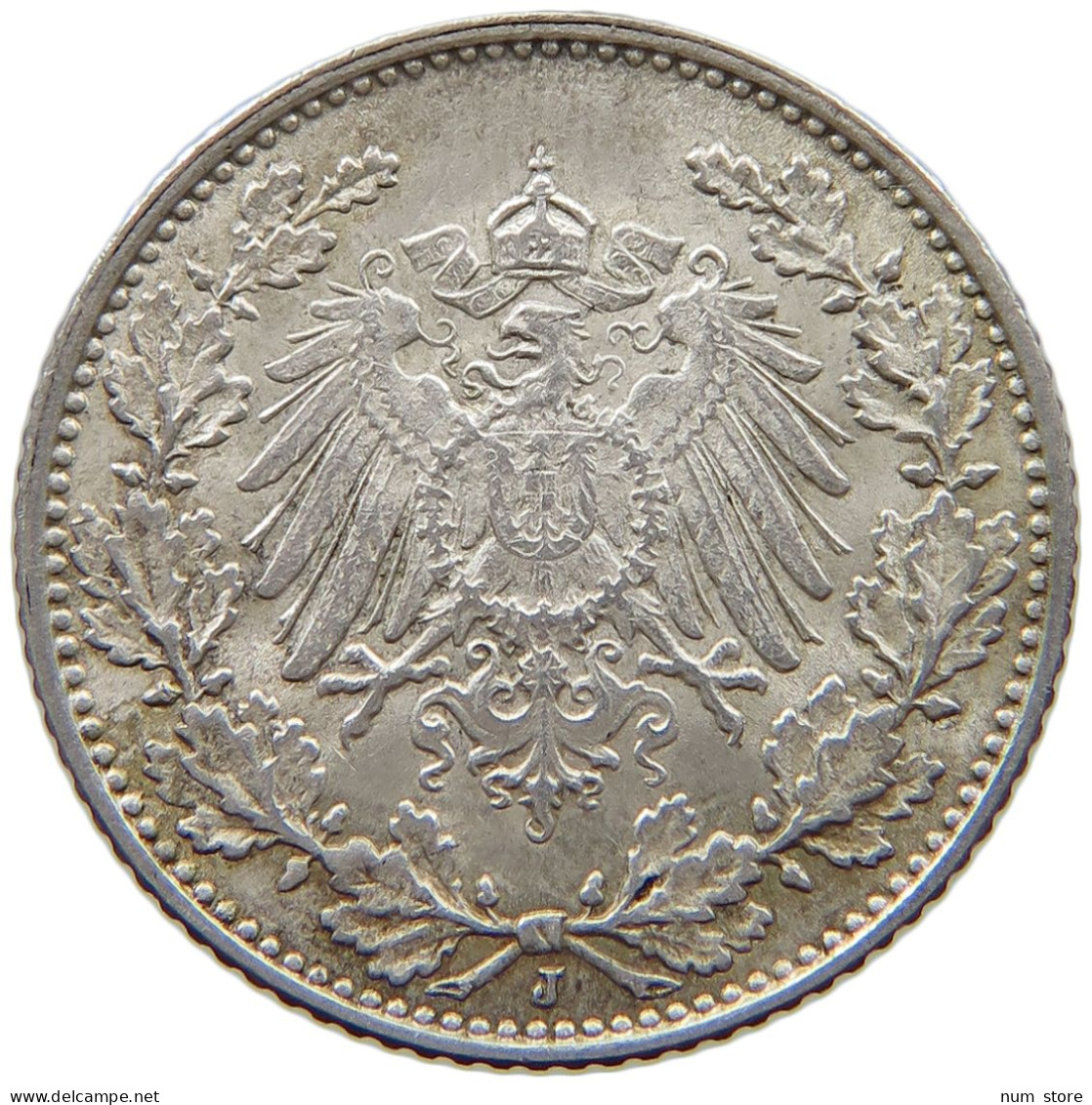 KAISERREICH 1/2 MARK 1907 J  #a081 0797 - 1/2 Mark