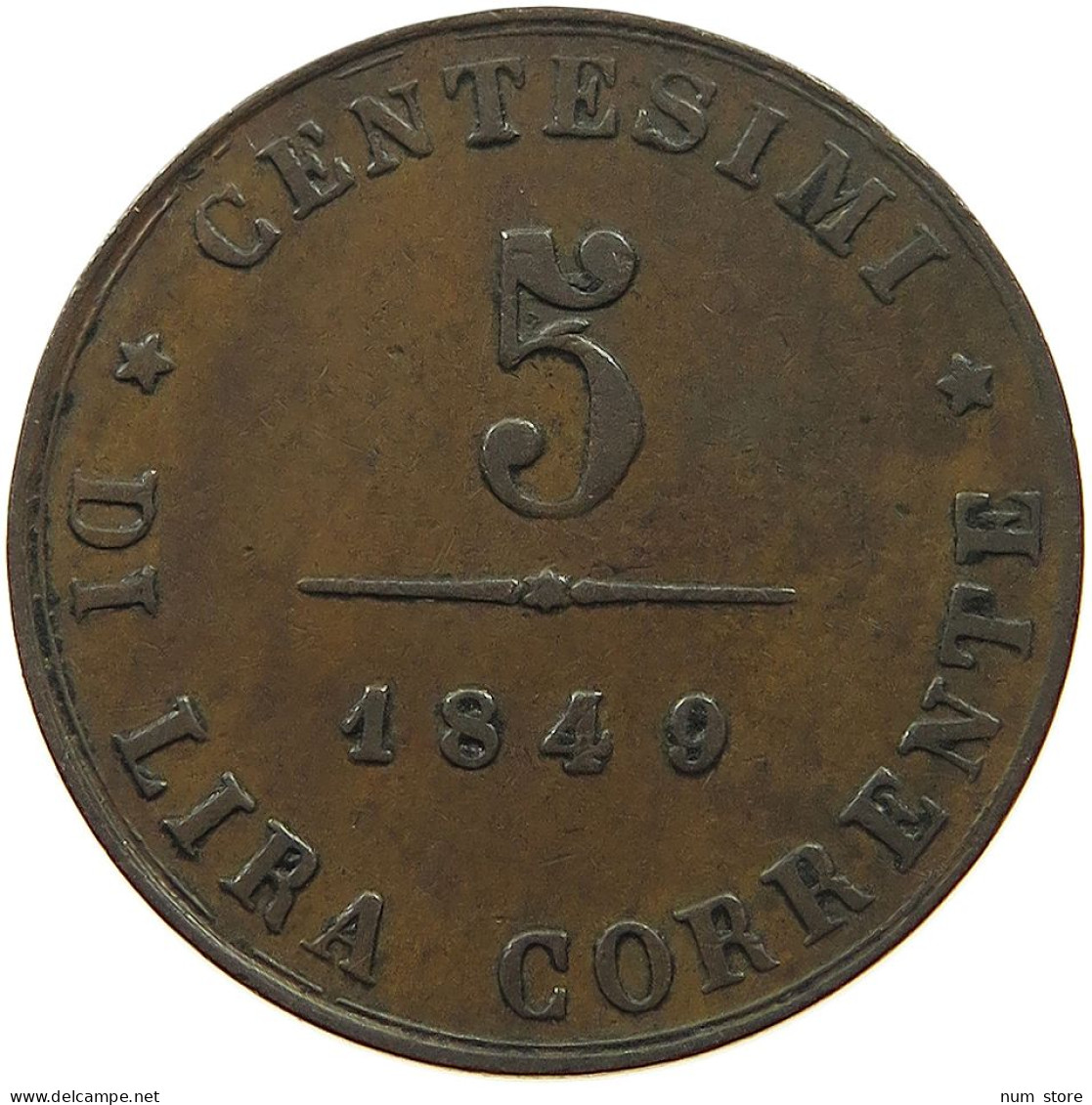 ITALY STATES VENICE VENEZIA 5 CENTESIMI 1849  #t057 0089 - Venice