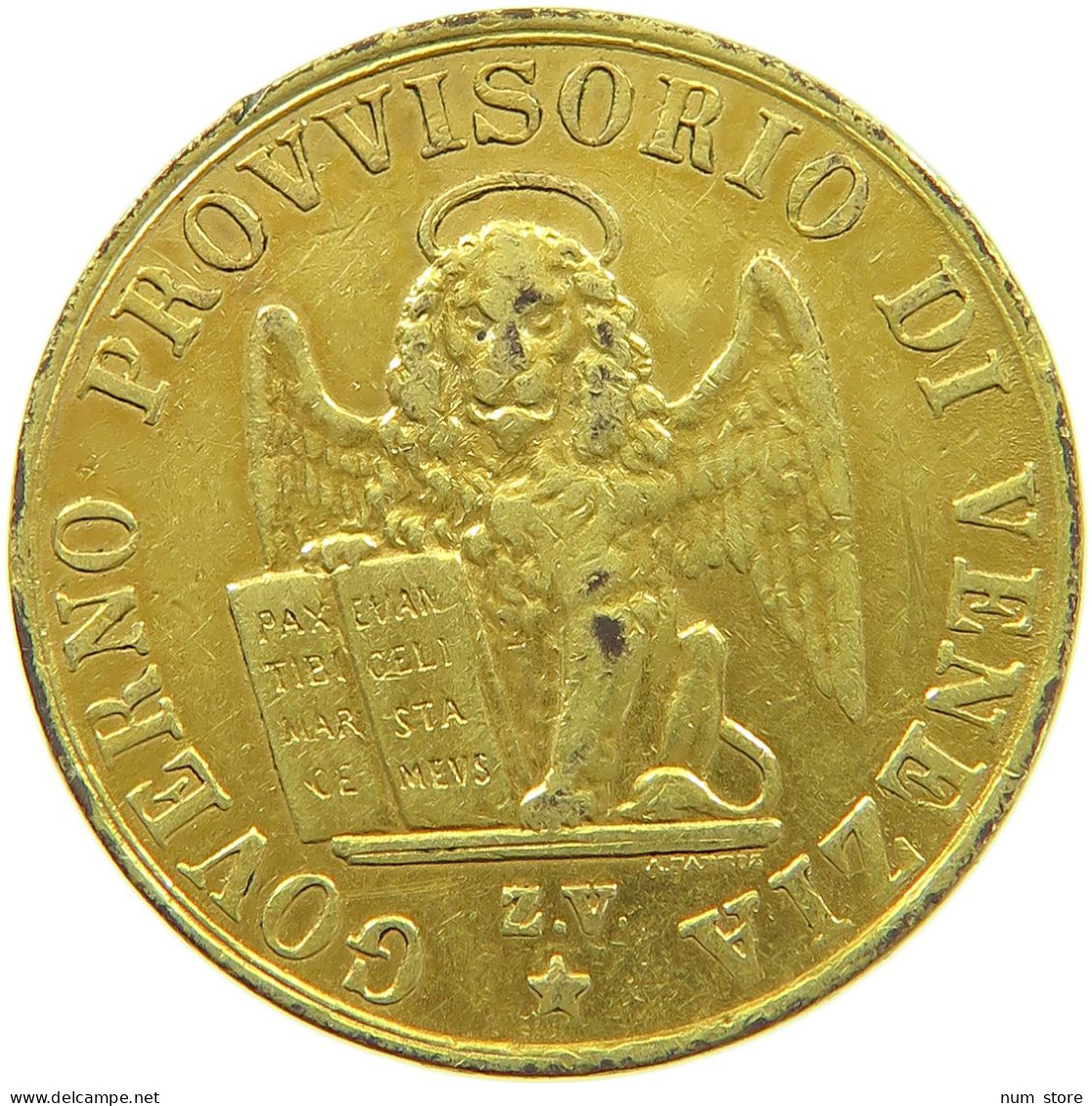 ITALY STATES VENICE VENEZIA 5 CENTESIMI 1849 GOLD PLATED #t009 0235 - Venice
