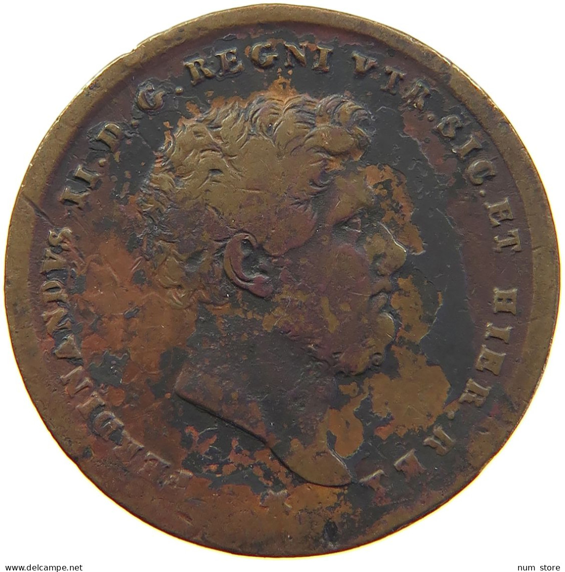 ITALY STATES TWO SICILIES 2 TORNESI 1853  #s018 0225 - Naples & Sicile