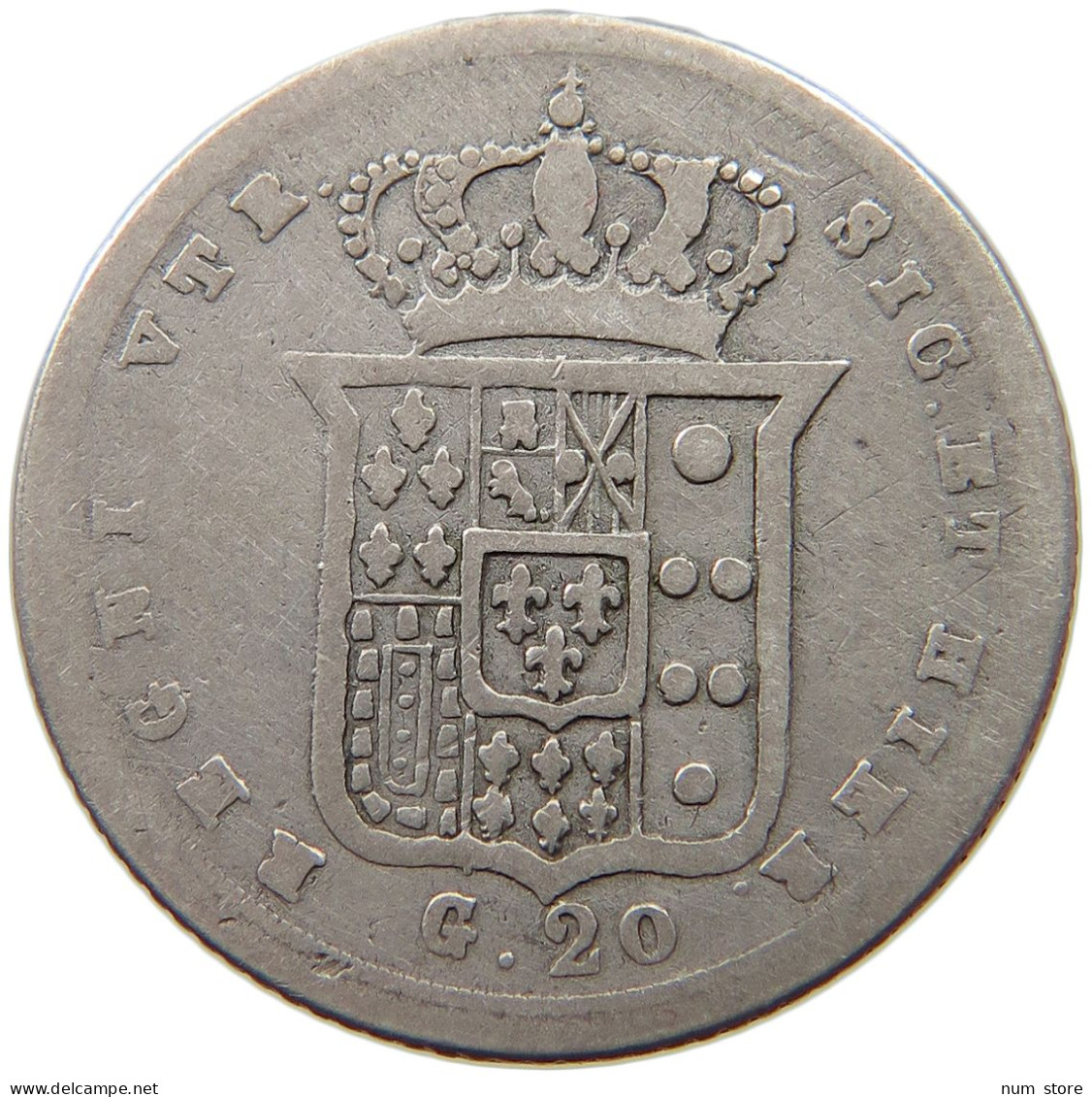 ITALY STATES TWO SICILIES 20 GRANA 1842  #t061 0443 - Naples & Sicile