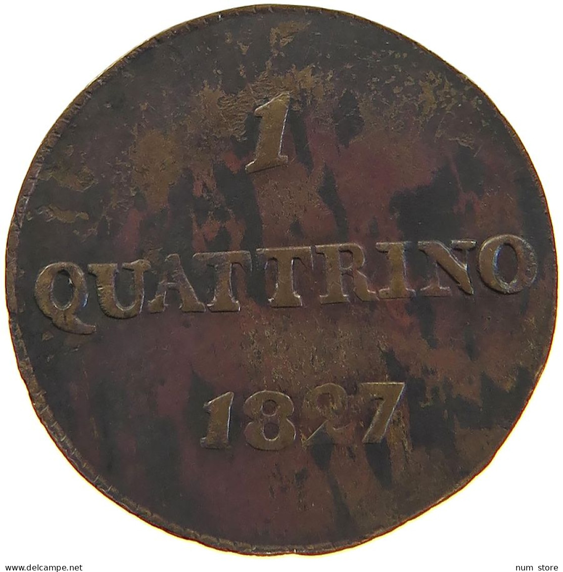 ITALY STATES TUSCANY QUATTRINO 1827 Leopoldo II Di Lorena (1824-1859) #t016 0319 - Tuscan