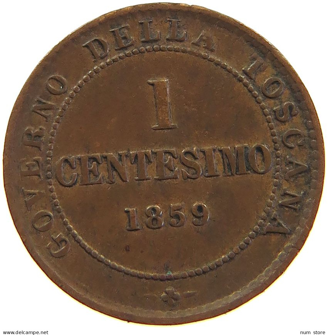 ITALY STATES TUSCANY CENTESIMO 1859 Provisorische Regierung 1859-1861. #t016 0327 - Toscana