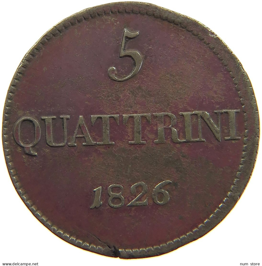 ITALY STATES TUSCANY 5 QUATTRINI 1826  #t001 0505 - Toskana