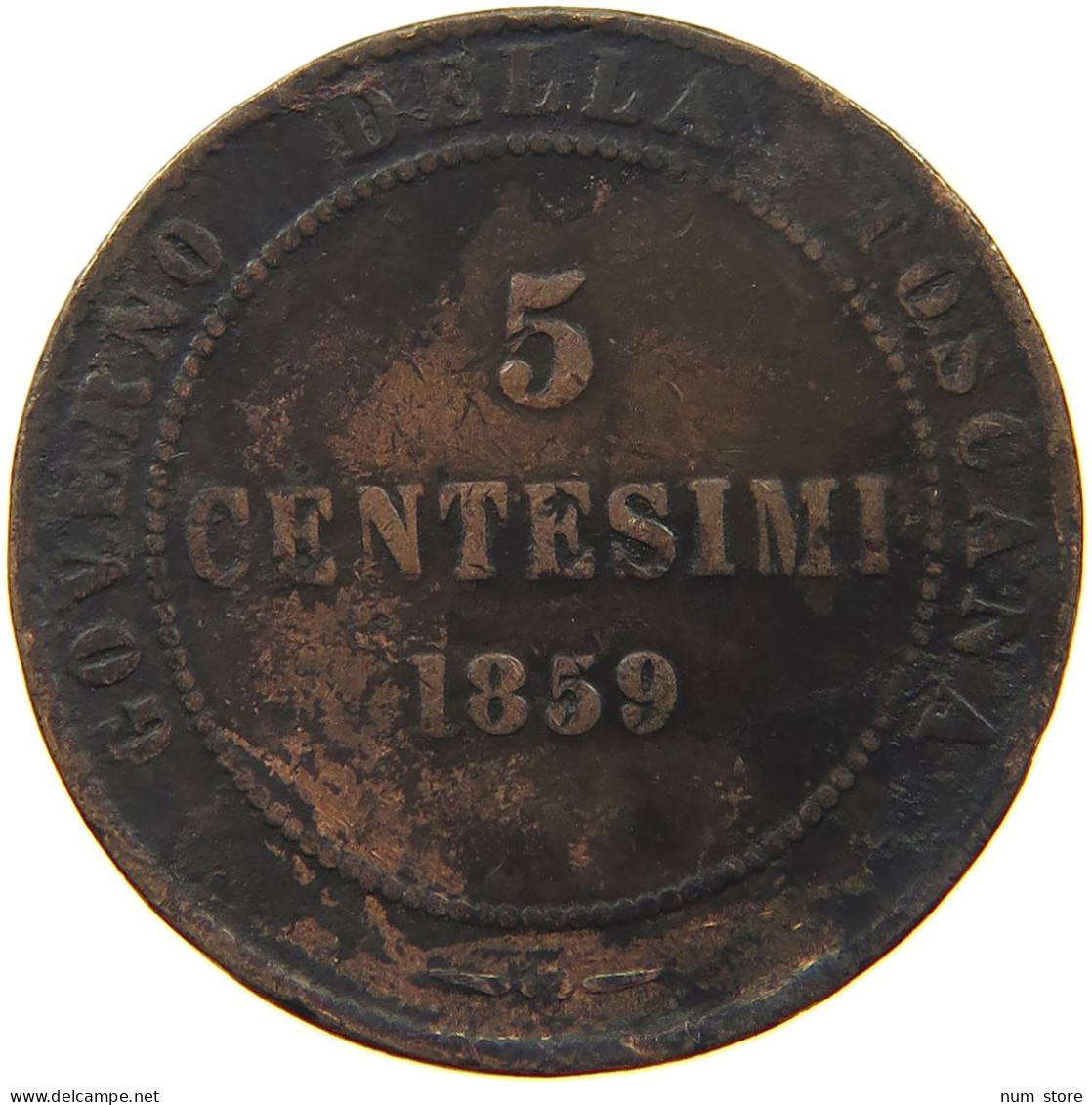 ITALY STATES TUSCANY 5 CENTESIMI 1859 Vittorio Emanuele II. #a011 0461 - Tuscan