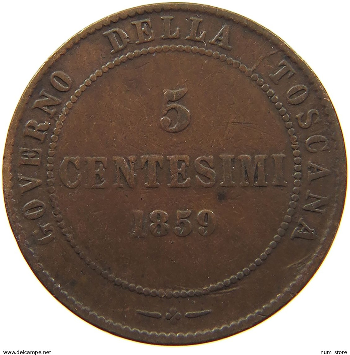 ITALY STATES TUSCANY 5 CENTESIMI 1859 Vittorio Emanuele II. #s019 0281 - Toskana