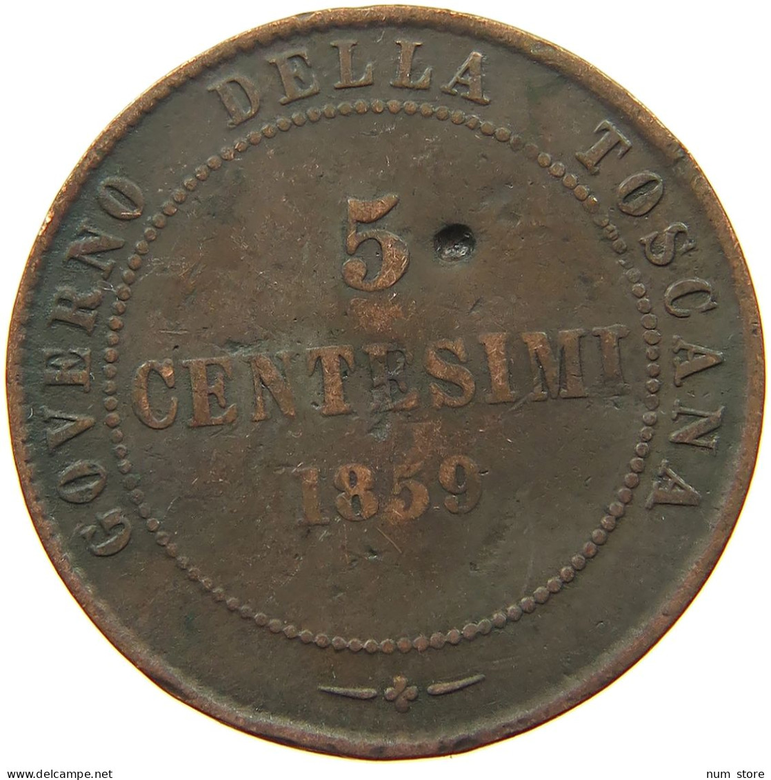 ITALY STATES TUSCANY 5 CENTESIMI 1859 Vittorio Emanuele II. #s077 0431 - Toscana