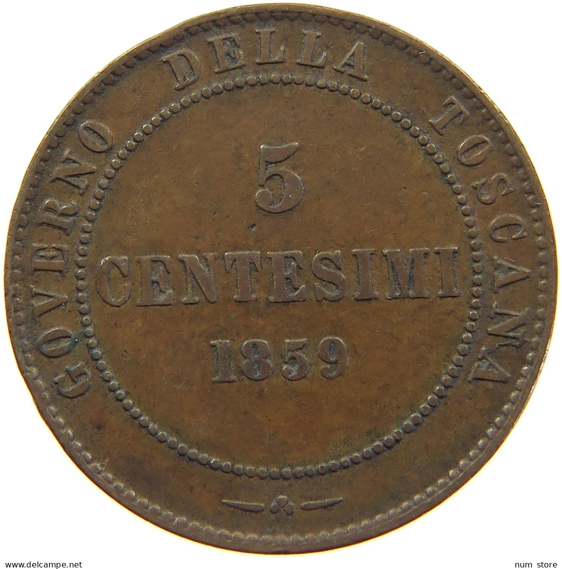 ITALY STATES TUSCANY 5 CENTESIMI 1859  #c046 0117 - Tuscan