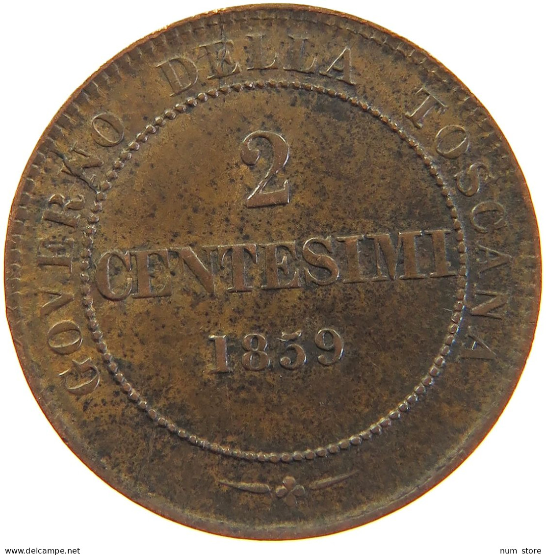 ITALY STATES TUSCANY 2 CENTESIMI 1859 Vittorio Emanuele II. 1859-1861-1878 #t016 0367 - Toscana