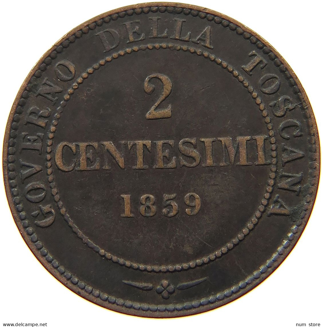 ITALY STATES TUSCANY 2 CENTESIMI 1859  #s036 0713 - Toskana