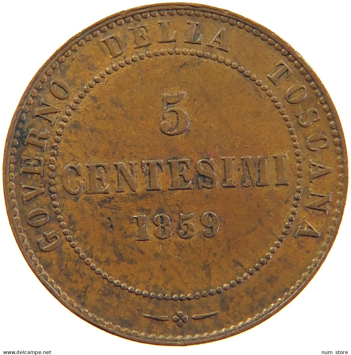 ITALY STATES TOSCANA 5 CENTESIMI 1859 Vittorio Emanuele II. 1859/1861-1878 #t016 0345 - Tuscan