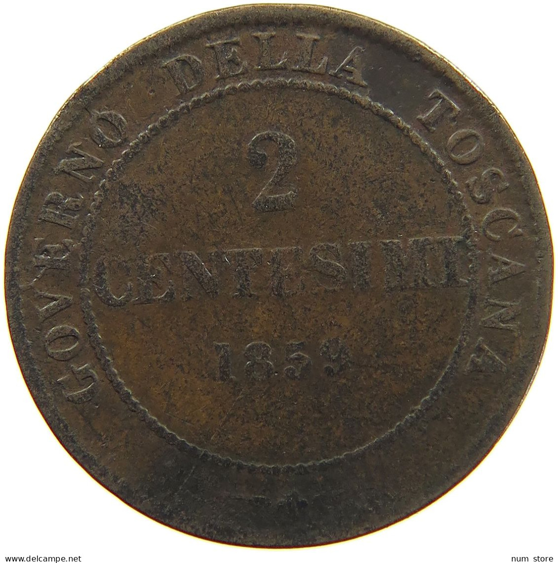 ITALY STATES TUSCANY 2 CENTESIMI 1859  #c039 0157 - Toskana