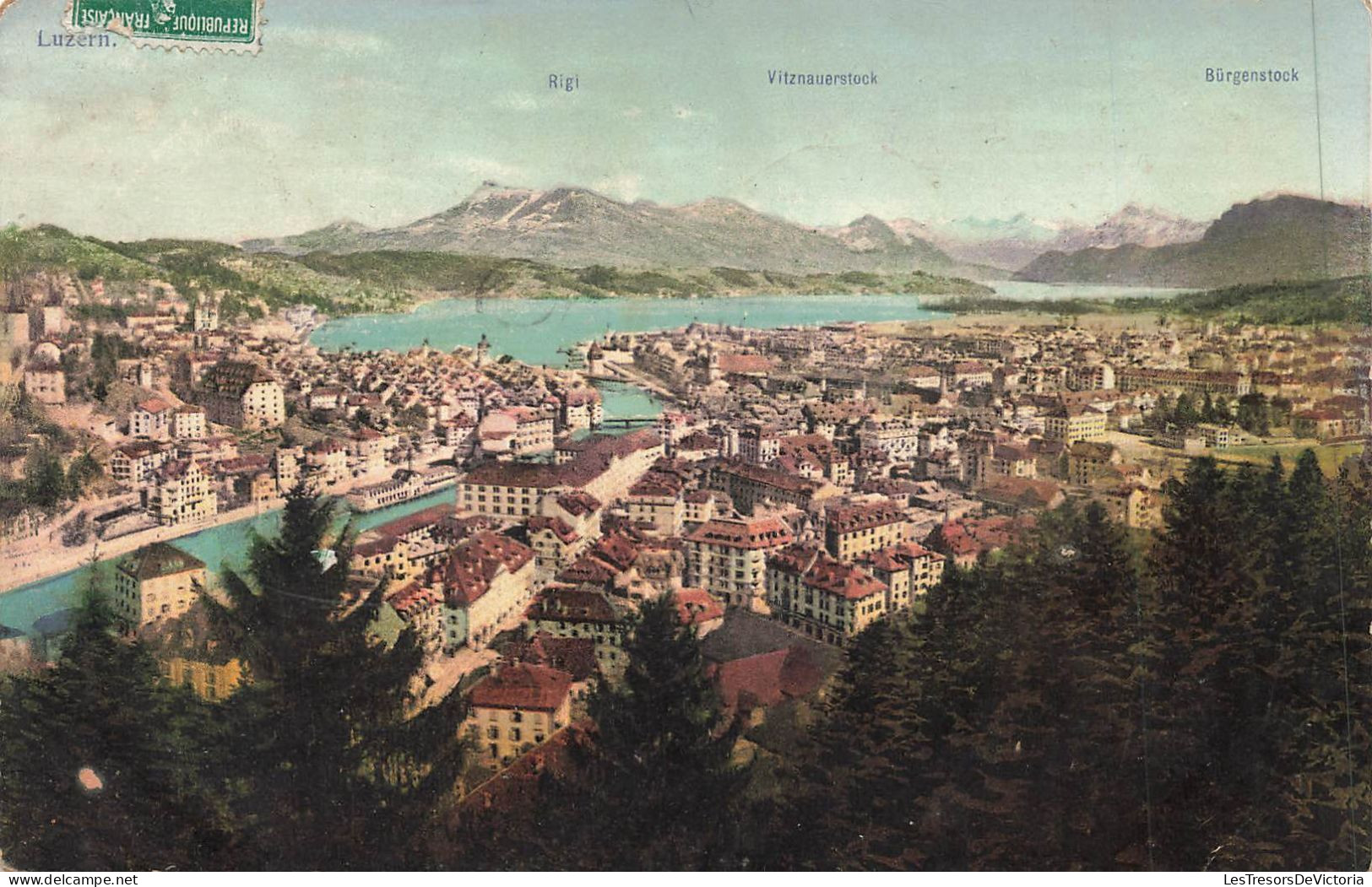 SUISSE - Luzern - Rigi - Vitznauerstock - Bürgenstock - Vue Panoramique - Colorisé - Carte Postale Ancienne - Luzern