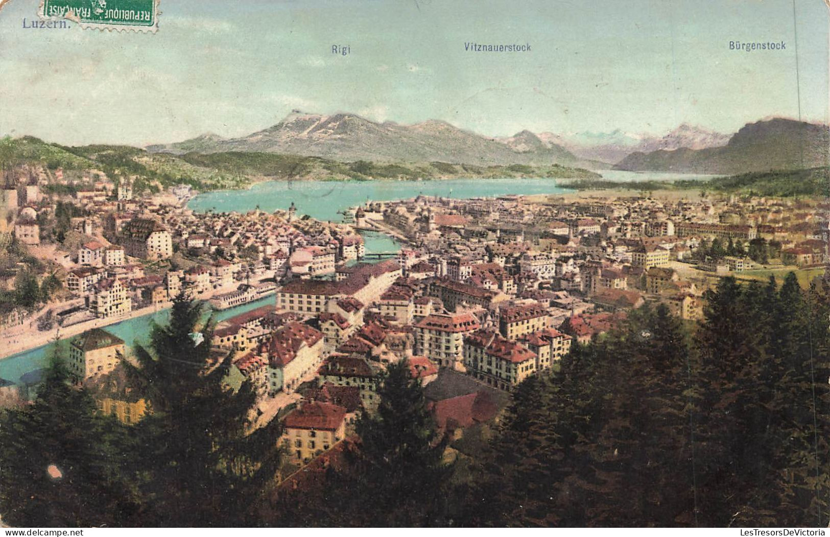 SUISSE - Luzern - Rigi - Vitznauerstock - Bürgenstock - Vue Panoramique - Colorisé - Carte Postale Ancienne - Lucerne