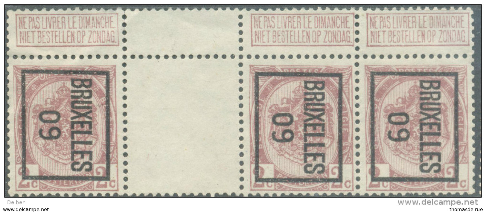 _6Bz-992.:  N° 11 In Strip...3 - Typografisch 1906-12 (Wapenschild)