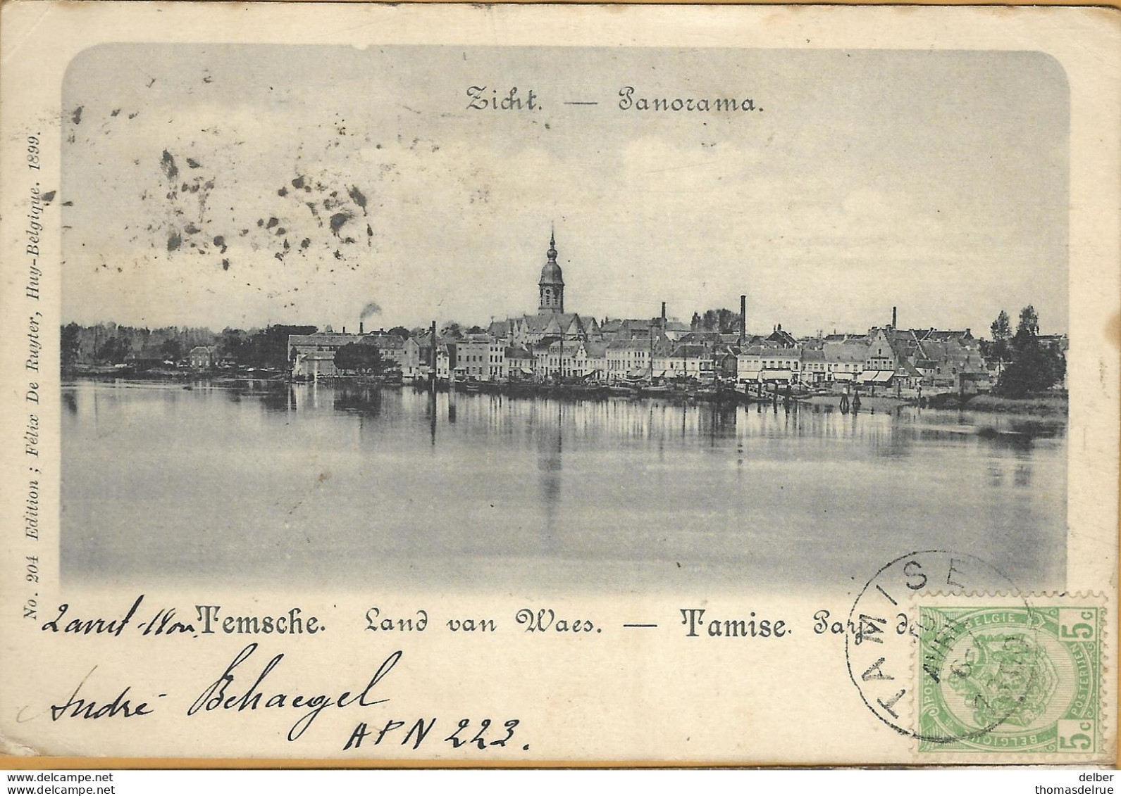 _Op 537: TEMSCHE Land Van Waes Tamise Zicht Panorama N° 204 Editions De Ruy 1899 - Temse