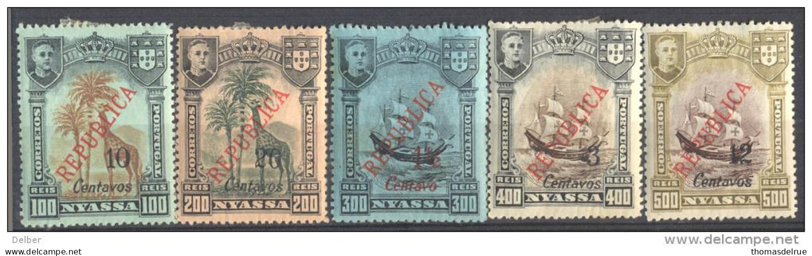 3L-751: NYASSA : Y.&T.N° 59/63: X: Mint Hinged - Nyasaland