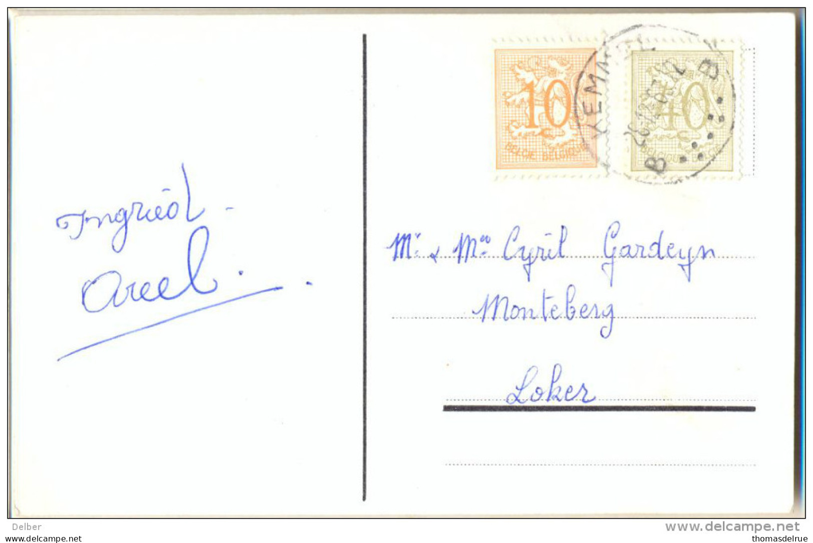 4Cp-274: Nieuwjaarskaartje Met N°849+853: B KEMMEL B  1963 - 1951-1975 Heraldieke Leeuw