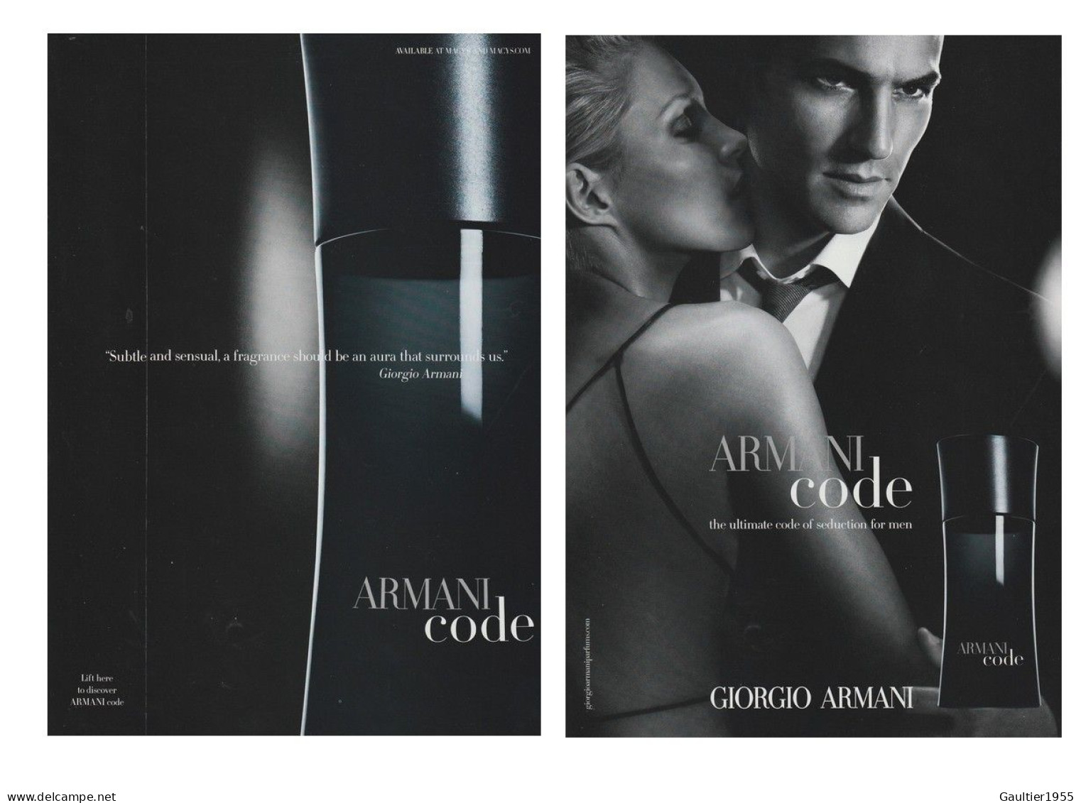 Publicité Papier - Advertising Paper - Armani Recto Verso - Parfumreclame (tijdschriften)