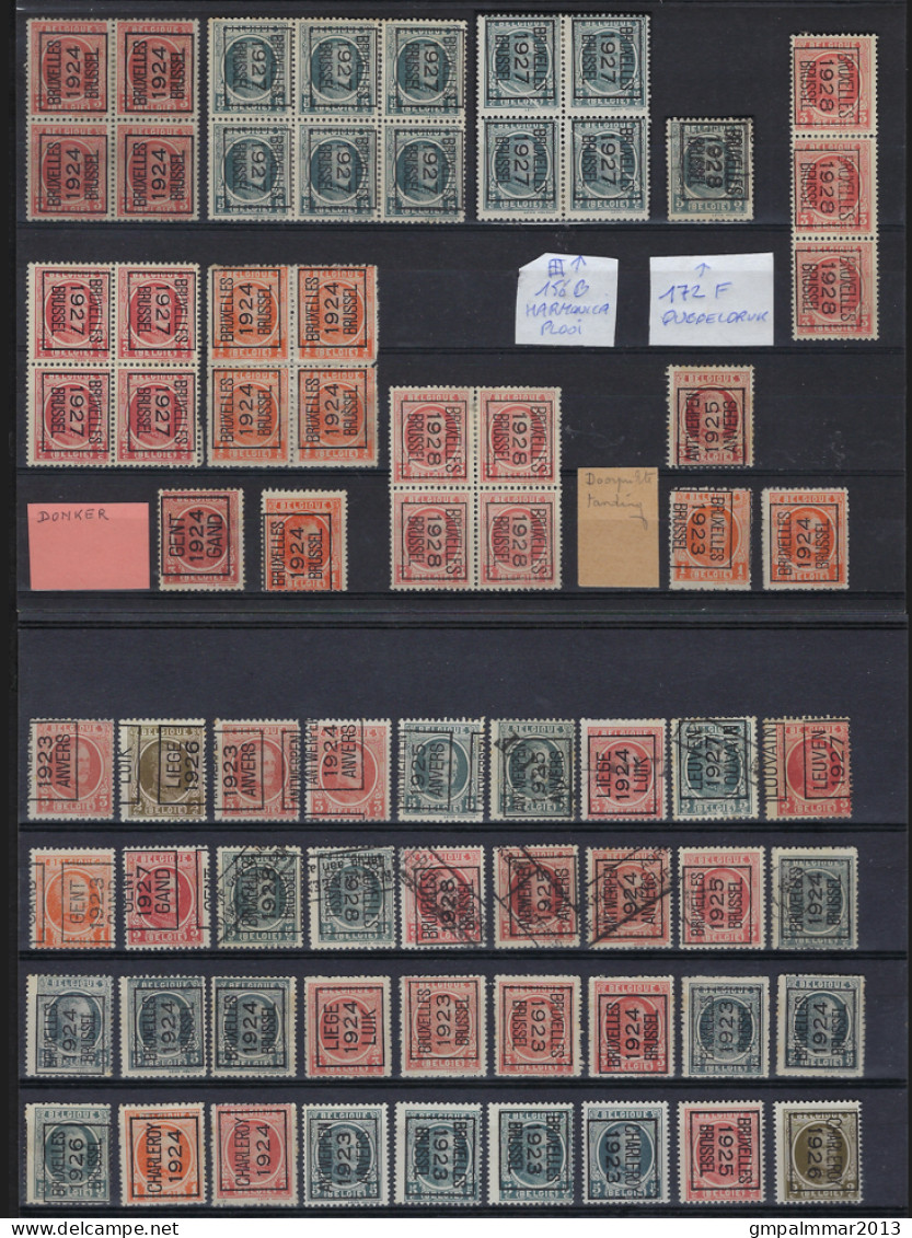 LOT HOUYOUX TYPO  O.a. Met Curiositeiten  " DUBBELDRUK En HARMONICAPLOOI + KLEURVARIANT Op Nr. 193 " . LOT 226 - Typo Precancels 1922-31 (Houyoux)