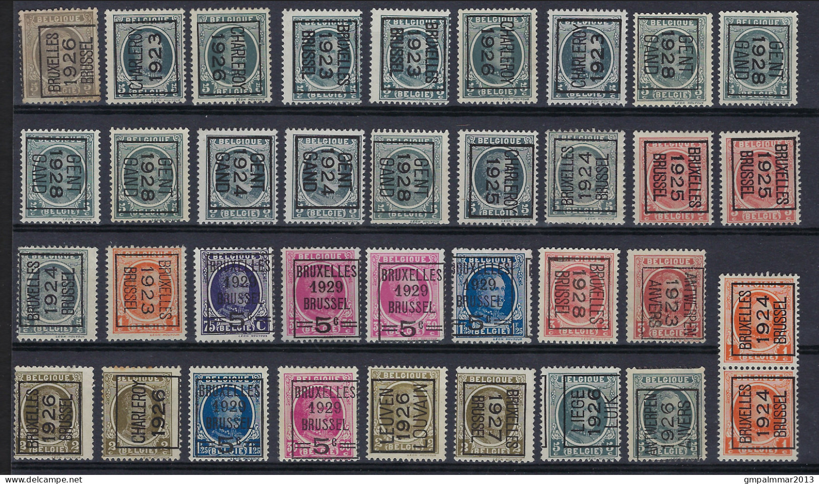 LOT HOUYOUX TYPO  O.a. Met Curiositeiten  " DUBBELDRUK En HARMONICAPLOOI + KLEURVARIANT Op Nr. 193 " . LOT 226 - Typo Precancels 1922-31 (Houyoux)