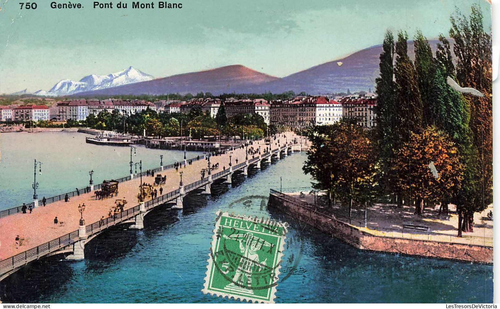 SUISSE - Genève - Pont Du Mont Blanc - Animé - Vue Générale - Colorisé - Phototypie Neuchâtel - Carte Postale Ancienne - Genève