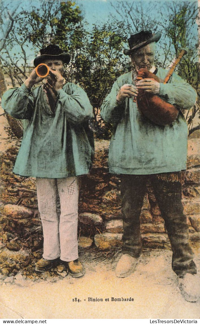 FOLKLORE - Musique - Biniou Et Bombarde - Colorisé - Carte Postale Ancienne - Musica