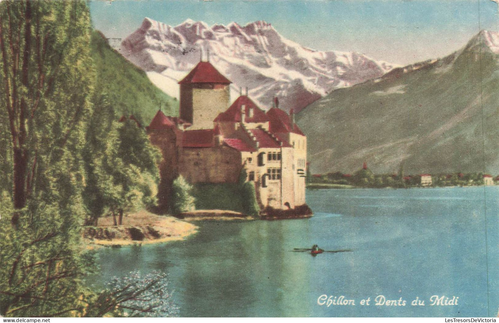 SUISSE - Villeneuve - Château - Chillon Et Dents Du Midi - Colorisé - Carte Postale Ancienne - Villeneuve