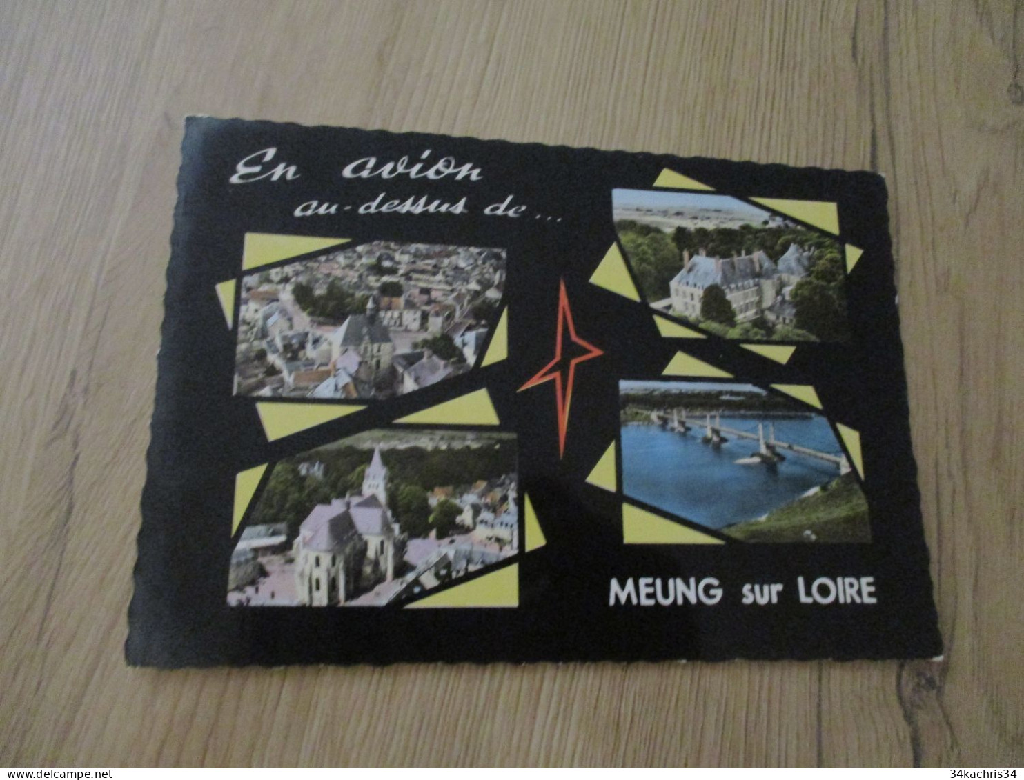 CPSM GF 45 Loiret Meung Sur Loire Multi Vues En Avion Au Dessus.... - Autres & Non Classés