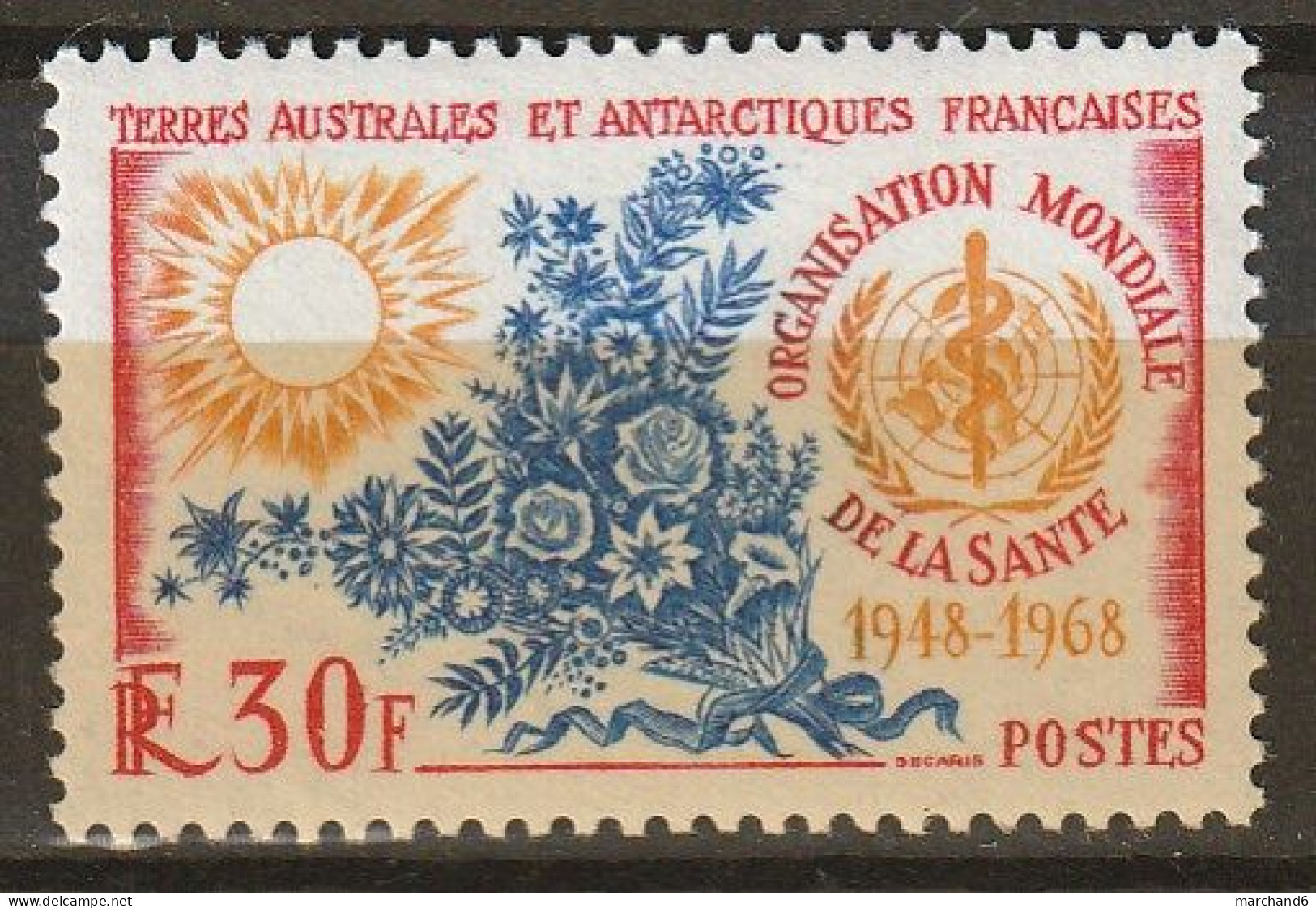 Terres Australes Et Antartiques Françaises 20è Anniversaire De L Organisation Mondiale De La Santé N°26 **neuf - Neufs