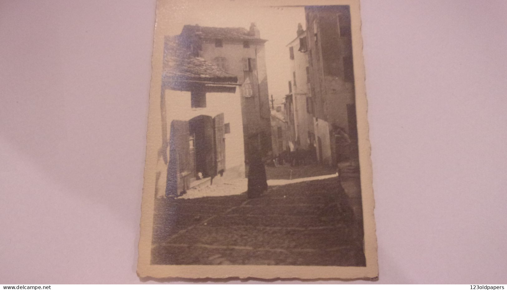 PHOTO ANCIENNE Corse BONIFACIO VIEILLE RUE Photo Originale Amateur Snapshot - Lieux