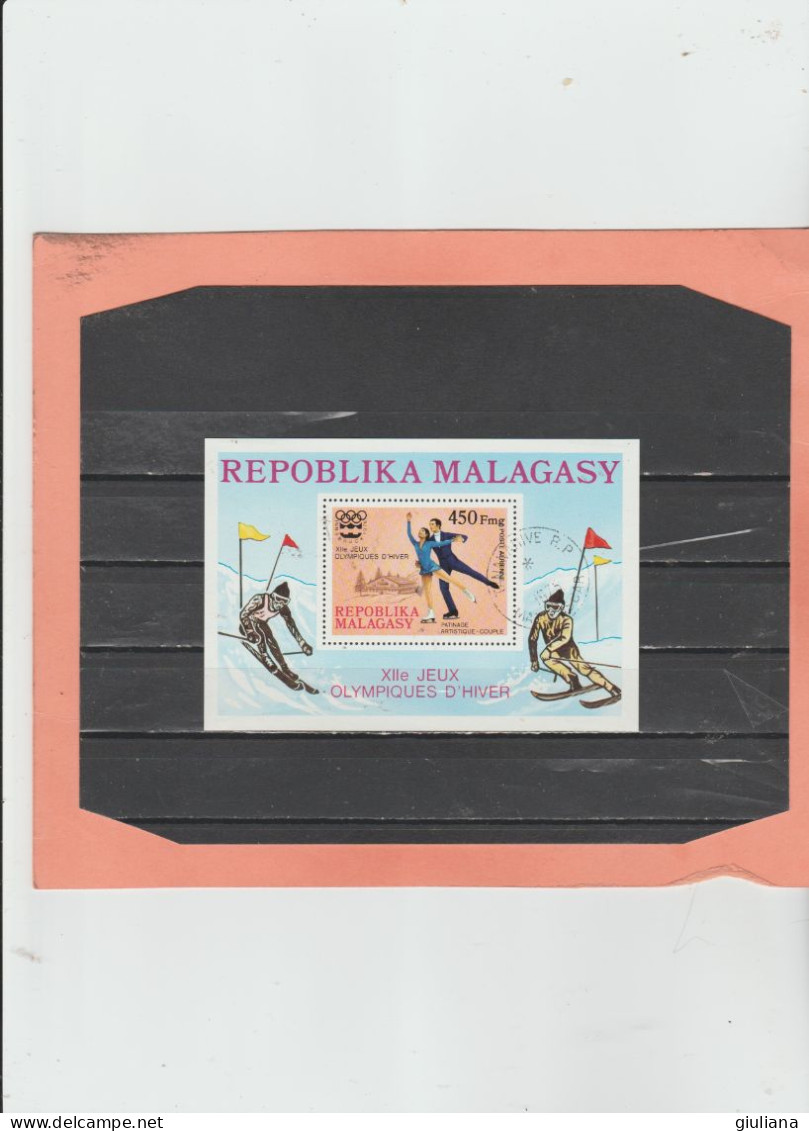 Rep. Malagasy 1976   - "Giochi Olimpici Invernali  Innsbruck '76" - Foglietto Used - Winter 1976: Innsbruck
