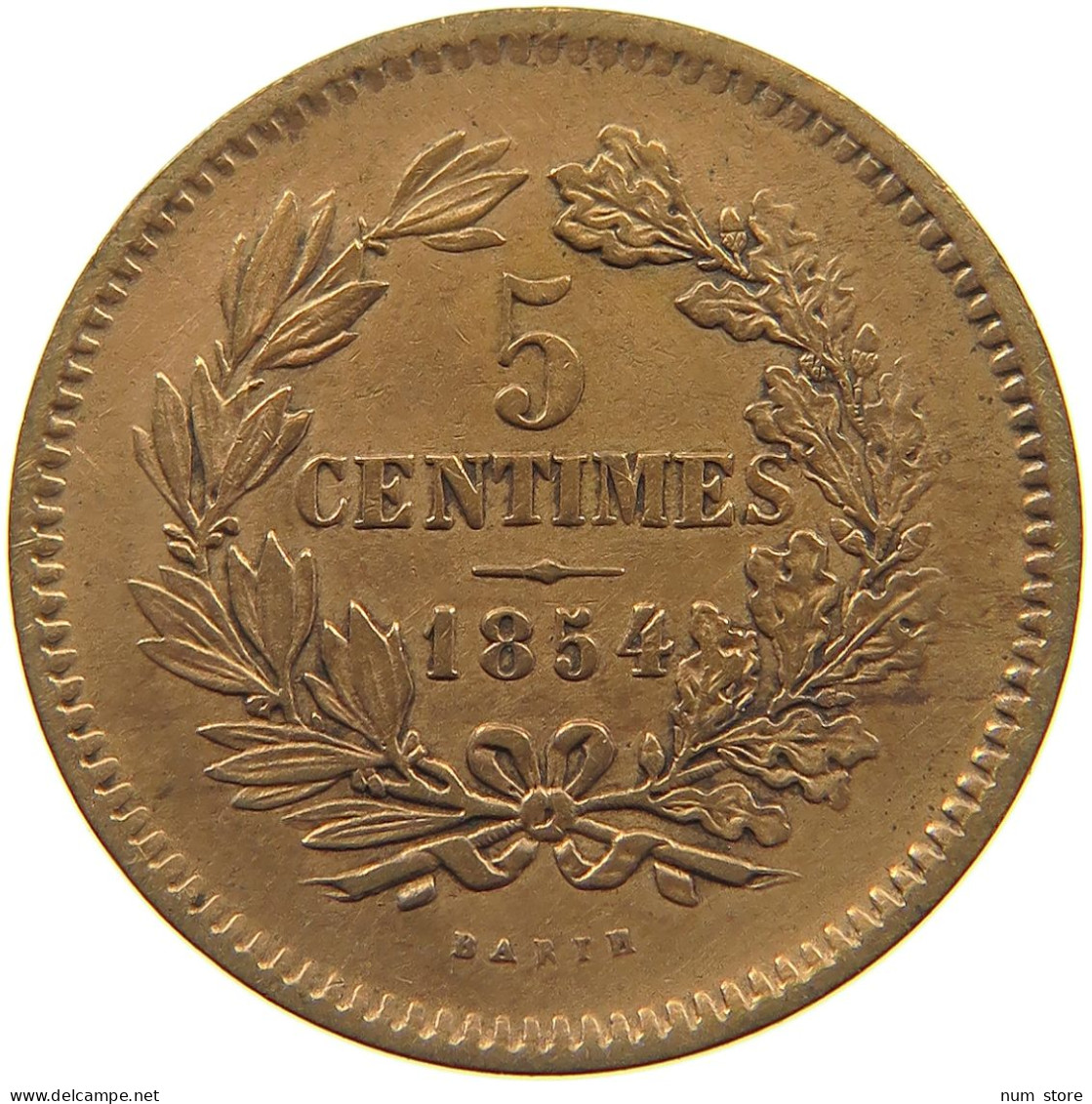 LUXEMBOURG 5 CENTIMES 1854 Willem III. 1849-1890 #c010 0105 - Luxembourg