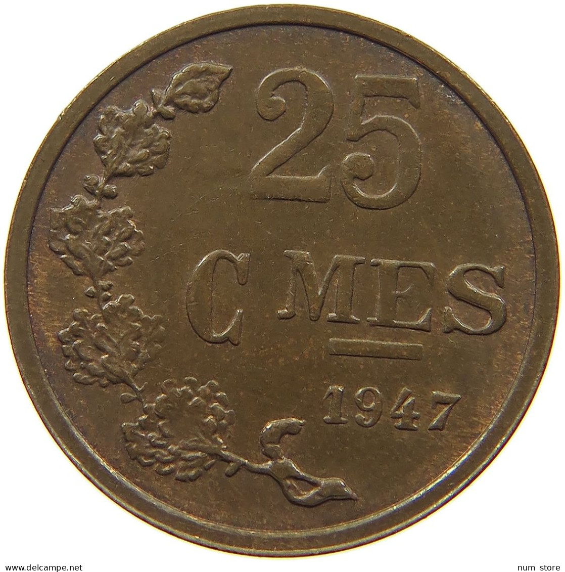 LUXEMBOURG 25 CENTIMES 1947 Charlotte (1919-1964) #a093 0673 - Luxembourg