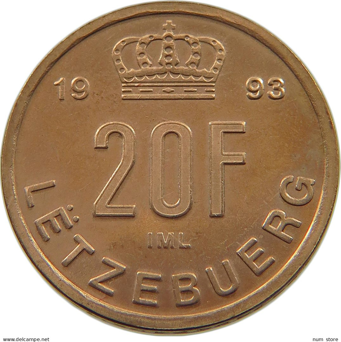 LUXEMBOURG 20 FRANCS 1993 20 FRANCS 1993 PROOF VERY RARE #t003 0327 - Luxembourg