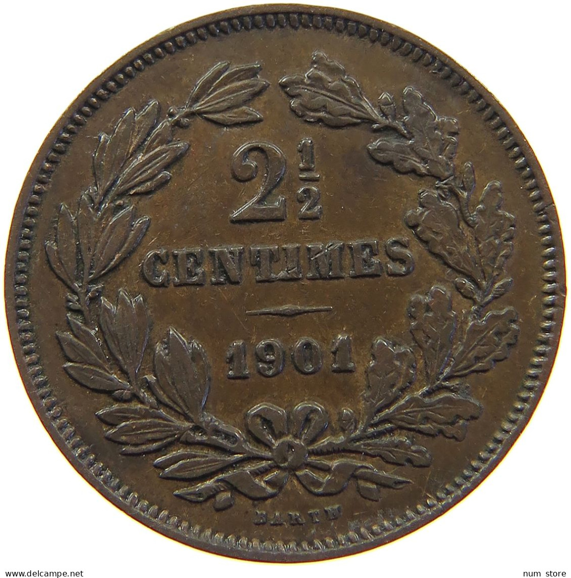 LUXEMBOURG 2 1/2 CENTIMES 1901 Adolph 1890 - 1905 #s012 0225 - Luxembourg