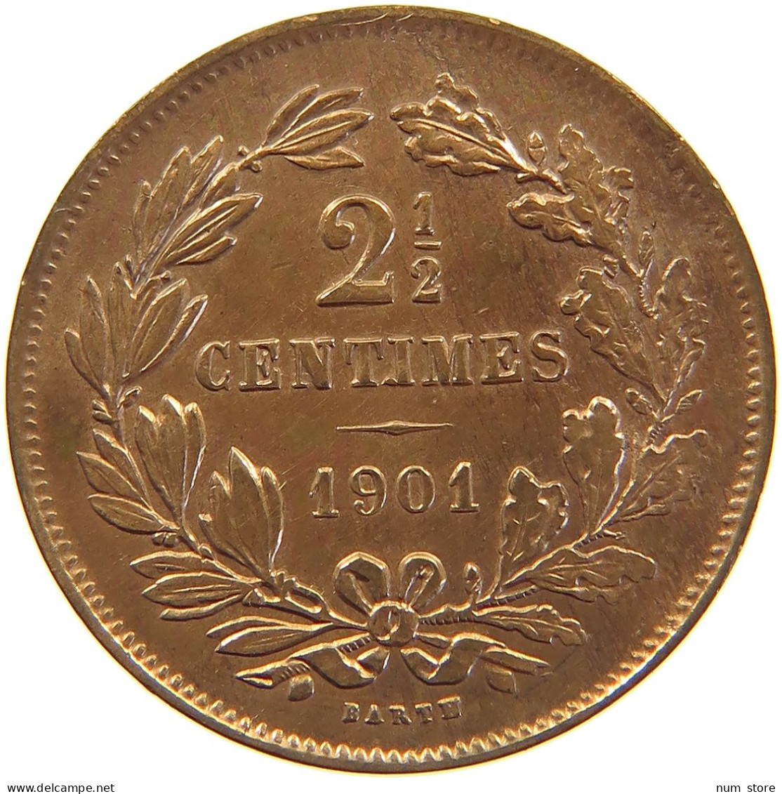 LUXEMBOURG 2 1/2 CENTIMES 1901 Adolph 1890 - 1905 #c050 0107 - Luxembourg