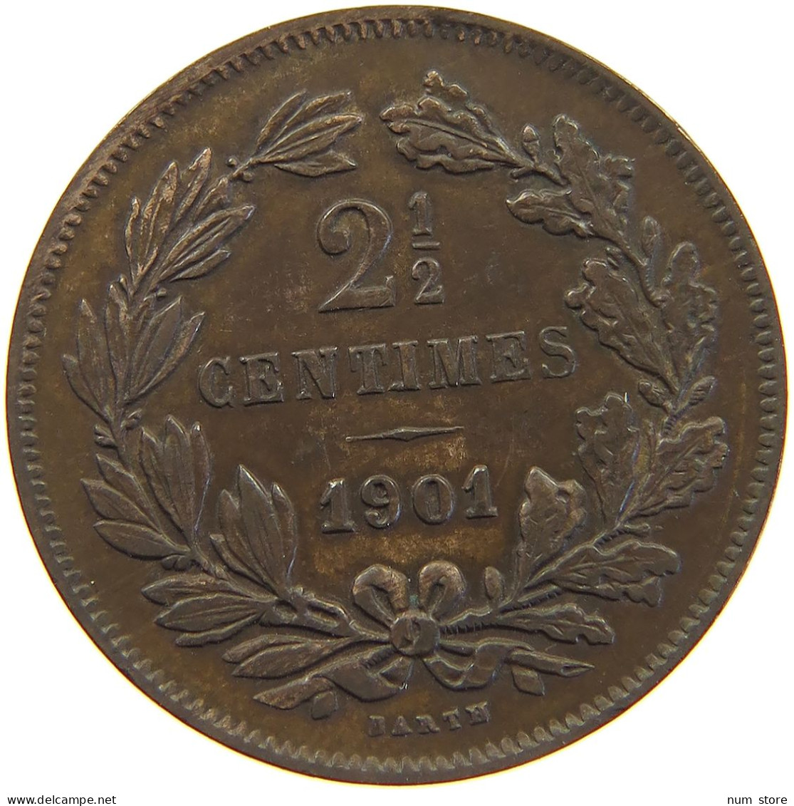 LUXEMBOURG 2 1/2 CENTIMES 1901 Adolph 1890 - 1905 #c050 0097 - Luxembourg