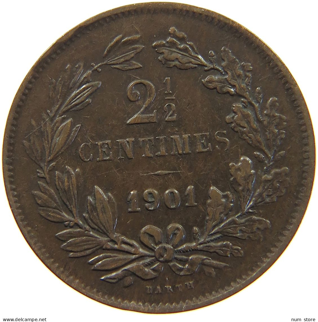 LUXEMBOURG 2 1/2 CENTIMES 1901 Adolph 1890 - 1905 #c050 0109 - Luxembourg