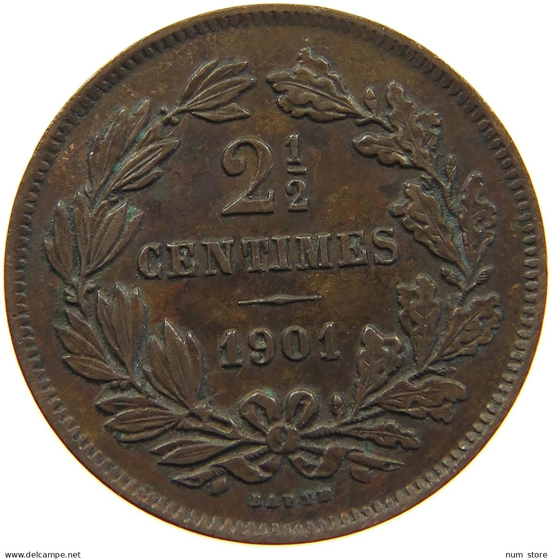 LUXEMBOURG 2 1/2 CENTIMES 1901 Adolph 1890 - 1905 #c032 0157 - Luxembourg