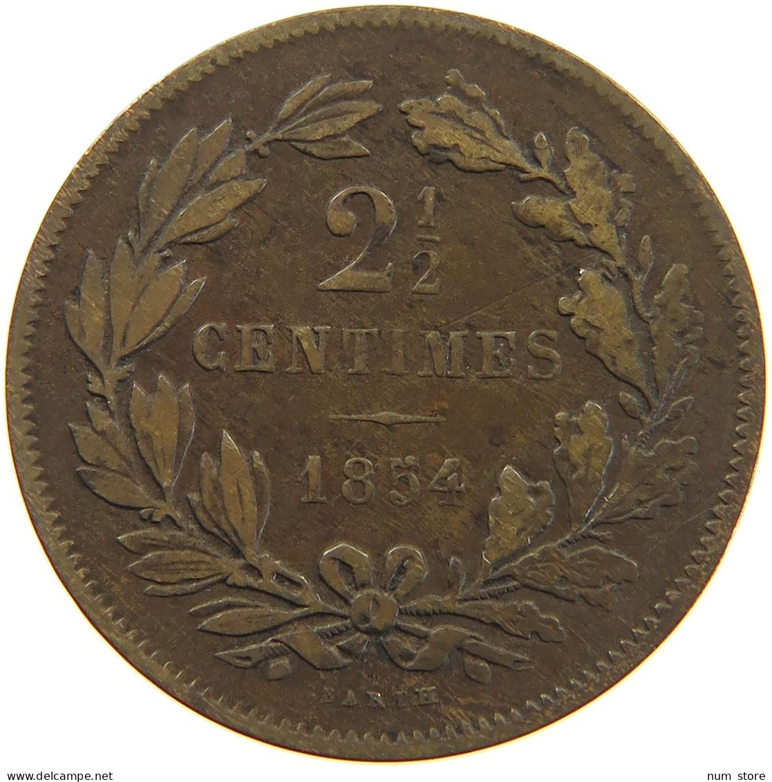 LUXEMBOURG 2 1/2 CENTIMES 1854 Willem III. 1849-1890 #a062 0779 - Luxembourg