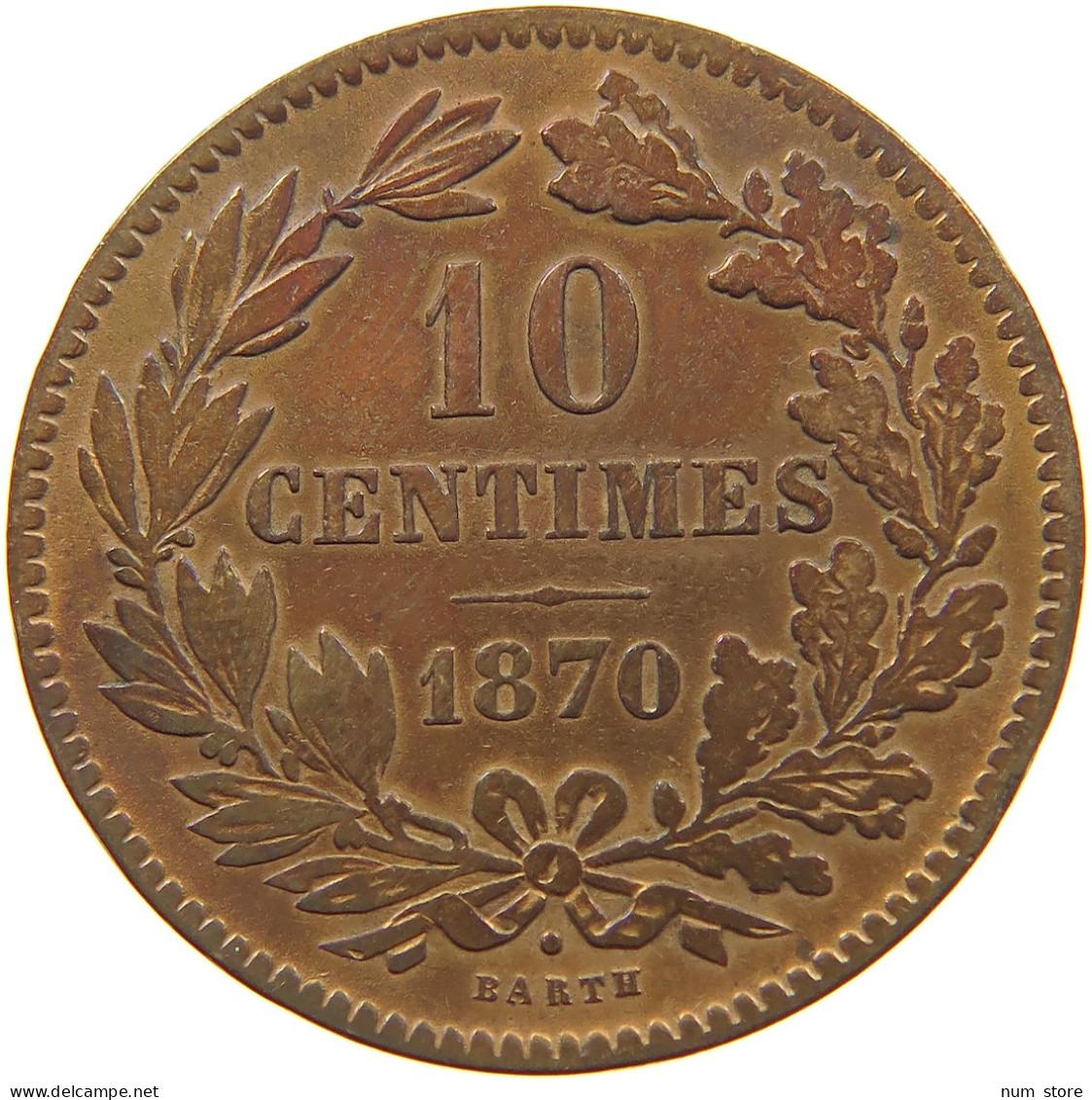 LUXEMBOURG 10 CENTIMES 1870 Willem III. 1849-1890 #c009 0073 - Luxembourg