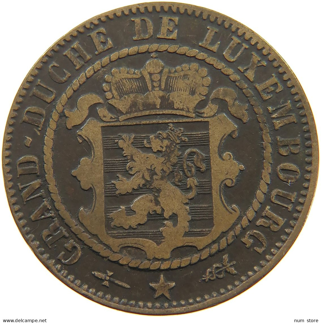 LUXEMBOURG 10 CENTIMES 1870 Willem III. 1849-1890 #a041 0123 - Luxembourg