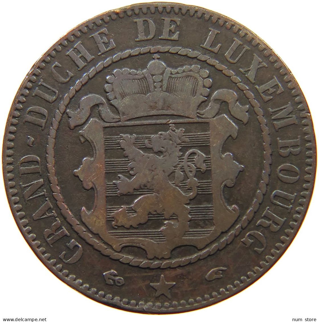 LUXEMBOURG 10 CENTIMES 1855 Willem III. 1849-1890 #a094 0827 - Luxembourg